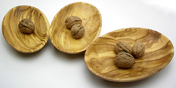 Olive Wood set of 3 hors d'oeuvre ovale plates